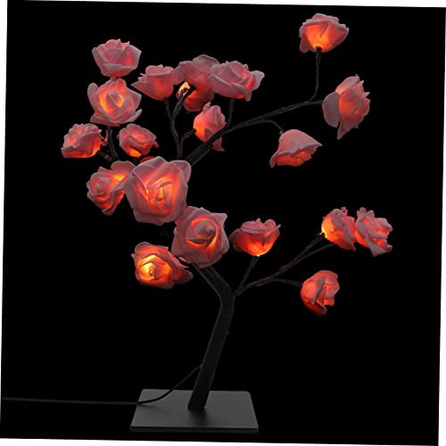 DOITOOL Rosenbaum Lichter ?dchen Roamntische Rosenblütenlampe Künstlicher Tisch Baum Leuchten Rosenstock Rosenbaum Farbige Lichter Künstliche Blumen Elektronisches Bauteil