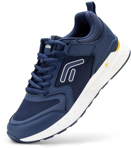 FitVille Scarpe Uomo Sneakers Extra Larghe Scarpe da Corsa per Piedi Sensibili con Strappo Regolabile 42.5 EU Larga Blu