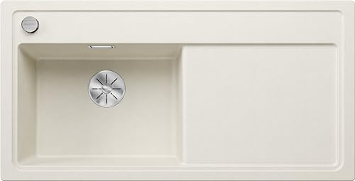 BLANCO ZENAR XL 6 S | Granitspüle aus SILGRANIT softweiß | Hauptbecken | [100x51x20,2 cm] | für 60 cm breite Unterschränke | Hauptbecken links | Reinigungsfreundlich | Großes Becken