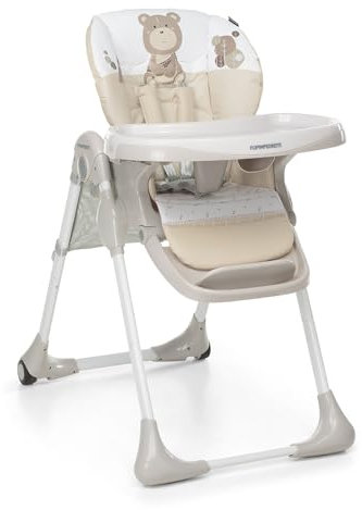 Foppapedretti Seggiolone Meeting, bambini da 6 mesi a 3 anni (fino a 15 Kg), Seduta/Poggiapiedi/Schienale Regolabili, Cesto Porta Oggetti, Stabile e Confortevole, con Imbottitura Lavabile, Augh