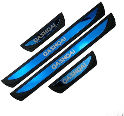 KAnduo compatible with Car Stainless Steel Door Sill Kick Plates Protector compatible with for Nissan QASHQAI J12 2021 2022 2023 2024,B