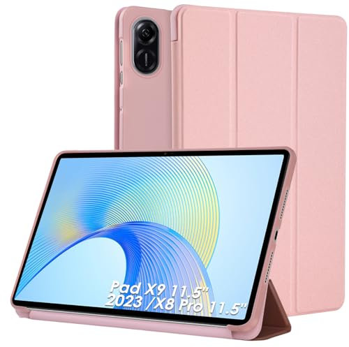Bighan Case Compatible with Honor Pad X9 11.5 2023 /X8 Pro 11.5 2023, Slim Smart Folio Trifold Stand with Auto/Sleep Tablet Case-Rosegold