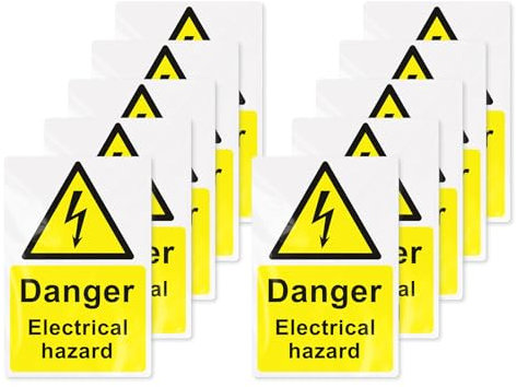 Lot de 10 panneaux de danger électrique