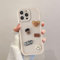 Coalbooliy Handyhülle für iPhone 15 Pro Max hülle 6,7'', Aesthetic 3D Teddybär Muster Design Weiß Weiche TPU Silikon Stoßfest Kameraschutz Schutzhülle Bumper Ultra Dünn Mädchen Case, 03