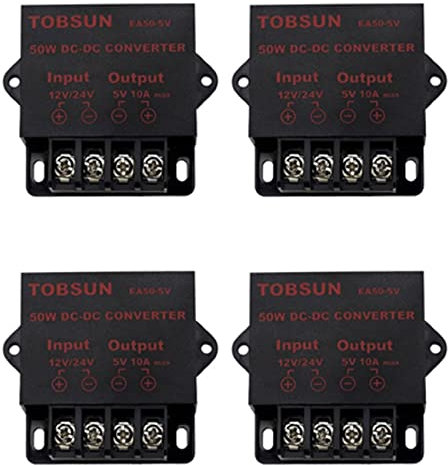 TsoLay 4 x 24 V/12 V auf 5 V 10 A 50 W Auto LED Werbung Bildschirm Netzteil Netzwandler DC Transformator