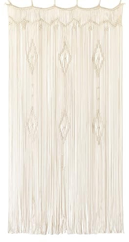 Rideau Long en Coton macramé de Style bohème pour Chambre à Coucher, Toile de Fond de Mariage, séparateur de pièce, Porte, Placard, Appartement, 89 x 178 cm (l x L)