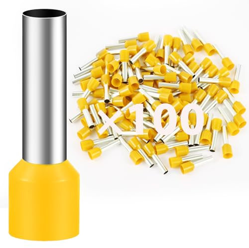 100 puntali da 6,0 mm² lunghi 12 mm, terminali a crimpare, terminali per cavi