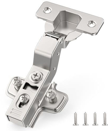 Furniware 20 Stück Innenanschlag Schrankscharniere, Öffnungswinkel 110° mit Hydraulisch Feder Perfekte Softclose Küchenschrank, Topf-Bohrabstand 45mm, für Küchenschrank, Kleiderschrank, Schranktür