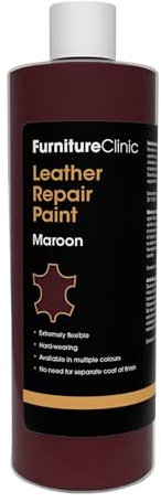 Pintura y tinte para reparación de cuero, colorante autosellante para una reparación rápida y fácil de cuero, adecuado para sofás de cuero, asiento de coche de cuero, zapatos (500ml, Granate)