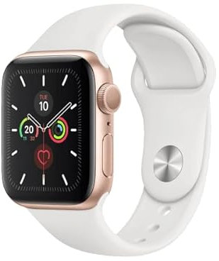Apple Watch Series 5 (GPS+Cellular, 40MM) - Or Aluminium Case avec Blanc Sport Band (Reconditionné)