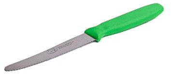THE SMITHFIELD - 4 Serrated Tomato Knife with High- Crafted from Premium 420 Stainless Steel Blade - Ergonomic Polypropylene Handle – Easy Kitchen Use - Dishwasher Safe - Green Handle