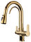 Saeuwtowy Grifo de Cocina 3 Vías Ósmosis, Grifo Osmosis con 2 Palancas, Grifo Osmosis Fregadero Giratorio a 360°, Ducha Extraíble, Acero Inoxidable Oro