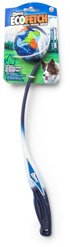Chuckit! EcoFetch 18M Dog Ball Launcher (18” Length), Includes Medium (2.5”) Rubber EcoFetch Fetch Ball, for Dogs 20-60lbs
