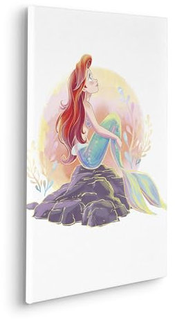 Komar Keilrahmenbild - Disney Ariel Sunrise - Größe: 40 x 60 cm - Leinwandbild, Kinderzimmer, Bunt