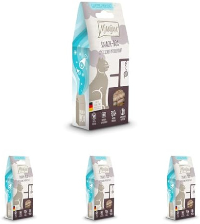 MjAMjAM - Premium Katzensnack - Snackbox - köstliches Pferdefilet, 4er Pack (1 x 40 g), naturbelassen ganz ohne synthetische Konservierungsstoffe