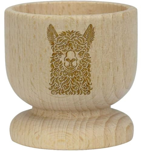 Azeeda 'Llama Face' Wooden Egg Cup (EC00029731)