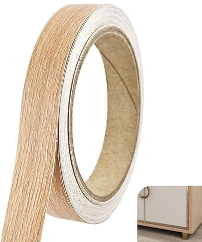 YUYEJIAYE Melamine Edging Tape 18mm x 10m Roll | Self-Adhesive & No-Iron Edge Banding | Pre-Glued Furniture Repair Tape for Kitchen Cabinets,Worktops,Desks,Wardrobes | DIY Wood Restoration