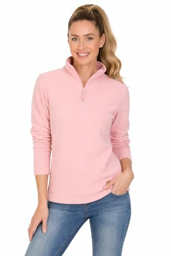 Blu Apparel Pull en polaire à fermeture éclair 1/4 pour femme - Pull chaud pour randonnée, plein air, camping