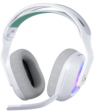 Logitech G G522 LIGHTSPEED Wireless Gaming Headset, LIGHTSYNC RGB, Full Bandwidth Mic & Advanced Synchronised Audio, Tri-Connectivity with LIGHTSPEED, Bluetooth - White (Renewed)
