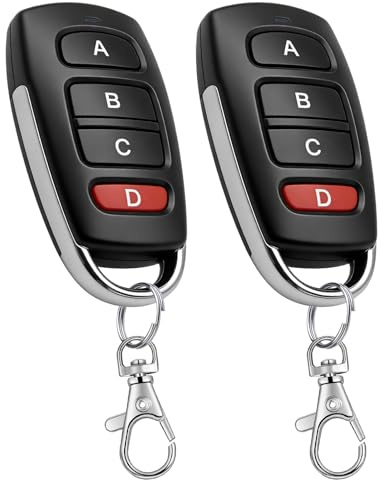 2 Stück Universal Fernbedienung Garagentor,Funkfernbedienung Garagentor | Handsender 433 MHz,433 MHz Klonen Universal Garagentoröffner, Kompatibel mit 4 Tasten für Schalter Tor Auto Rollladenschalter