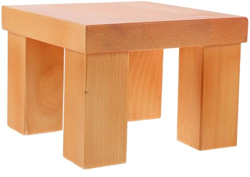 IMIKEYA Portable Wooden Stool Photography Prop, Lightweight Khaki Wood Seat for Garden Decorations and Indoor Photo Studio Use