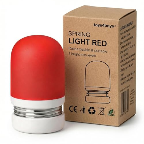 Toys4Boys LED Nachtlicht mit Rotlicht - Sanftes, Dimmbares Einschlaflicht mit 630 nm für Besseren Schlaf - Rot Lampe für Schlafzimmer - Rotes Licht Baby Perfekt fürs Kinderzimmer