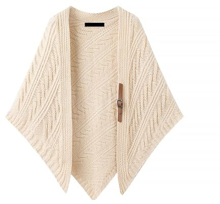Sjalar och omslag Mångsidig varmstickad triangelscarf Sjal Höstkappe for kvinnor