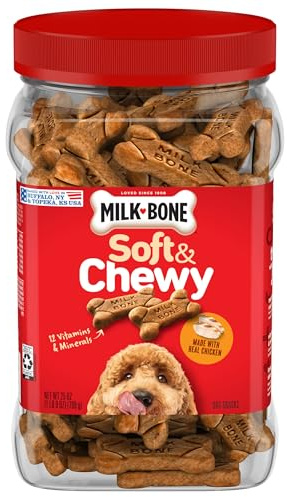 Milk-Bone Soft & Chewy Dog Treats, Made with Real Chicken, 25 Ounce Canister