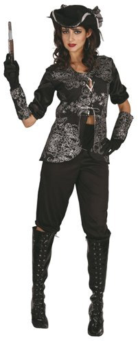 Schwarzes Seeräuber Kostüm für Damen - L Piratin Pirat Karneval Piratenbraut Boland 87429