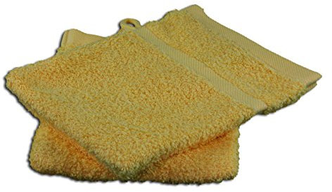 Gözze - Bath/Shower Glove/Mitt, Set of 4, Soft and Absorbent, 100% Cotton, 16 x 21 cm - Gold