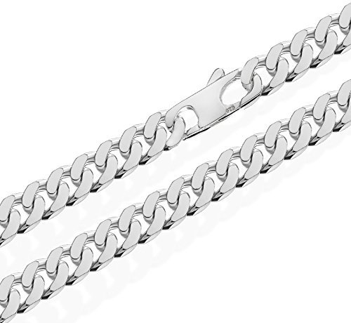 NKlaus 55cm Panzerkette 925 Silber elegante Halskette besondere Breite: 10mm Collier 78g schwer 5216