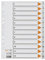 bene Zahlen - Register 1-12 / Vollformat DIN A4 / Polypropylen 120 my / 12-teilig / grau