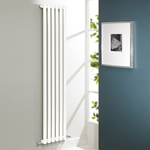 Kartell Aspen Single Panel Vertical Designer Radiator 1800mm High x 550mm Wide, White - 6299 BTU