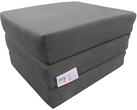 MyLayAbout Adult Z Bed Memory Foam Fold out/Chairbed/Mattress | 10 Colour | Single (Grey)