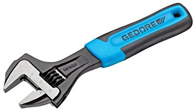 Gedore Single Open-End Spanner, Adjustable, Phosphated with Plastic Handle