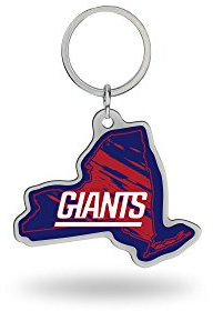 Rico Industries NFL State Shape Keychain, New York Giants