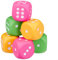 Relaxdays 24 x Stoffwürfel, XXL Würfel aus Schaumstoff, Kinder Spielzeug, Set mit 24x Softwürfel, PU, weiche Spielwürfel, bunt