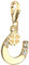 Nenalina goldener Hufeise Karabiner Charm Anhänger für Bettelarmband aus 925 Sterling Silber 0403790419