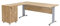Furni24 Schreibtisch Winkelschreibtisch, Eckschreibtisch, Moderner Bürotisch Computertisch mit großer Arbeitsfläche, Bürotisch, PC Tisch, Dona Eiche 180x120x74cm inkl.Beistellcontainer Links gewinkelt