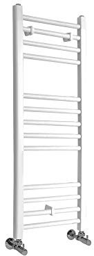 Milano Ive White Straight Bar Heated Towel Rail - 1000mm x 400mm