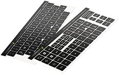 Lacerto® | 15x15mm - Deutsches Aufkleberset für PC & Laptop Tastaturen inkl. Zusatztasten & Ziffernblock | Farbe: Schwarz