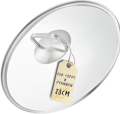 SILBERTHAL Pfannendeckel 28cm - Universell einsetzbar - Glas, Edelstahl - Deckel für Bratpfanne, Servierpfanne oder Wok