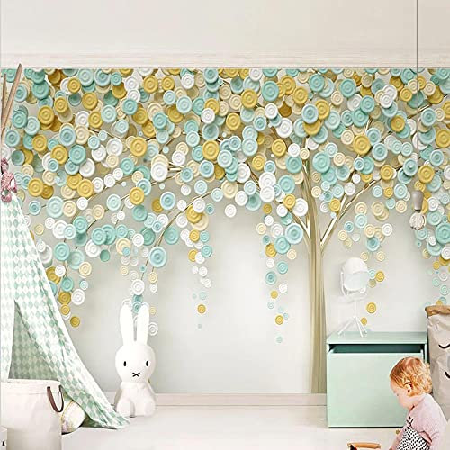 XTSWallpaper Auto-Adhésif Pvc Papier Peint Photo 3D 360X250Cm Couleur Mode Arbres Stickers Muraux 3D Fond D'Écran Stéréo De Walls Art Fond Mur Papier Peint 3D Personnalisé Salon Murale