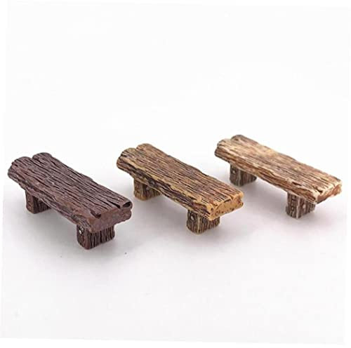 Zonster 3 Stücke Fee Garten Zubehör Bänke Miniatur Bonsai Ornamente Kits Puppenhaus Für Miniatur Landschaft DIY Zubehör, 5.6*1.6cm