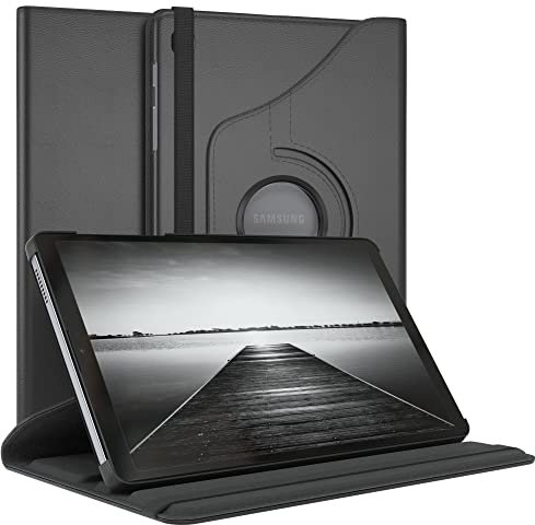 EAZY CASE - Pochette pour Tablette Samsung Galaxy Tab A7 Lite Housse de Protection 8 Pouces Smart Cover Tablet Case Rotation à Placer à Rabat pivotant à 360° avec Fonction de Support Similicuir Noir