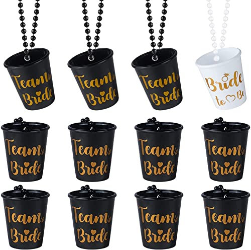 JUSTOTRY 12 Stück Bride to Be Becher Tasse für Bachelorette Party- Weiß Braut und Schwarz Team Bride für Junggesellenabschied Frauen, JGA Frauen Dekoration