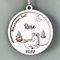Weihnachtskugel aus Holz, personalisierbar, mit Namen des Babys, Motiv Faon, Weihnachtsbaum, personalisierbar, Mein 1. Weihnachten