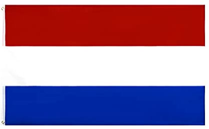 Shonye 150x90cm Bandera de los Países Bajos, Bandera de Holanda con 2 Ojales de Metal, Bandera Nacional Holanda de Color Brillante, Decorada en Eventos Deportivos, Fiestas, Desfiles