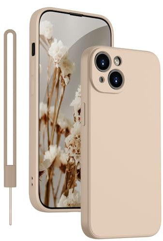 KPPIT iPhone 13 Hülle Silikon Case 6.1 Zoll,Hanyhülle iPhone 13 [Kameraschutz] [Mikrofaser] [Kratzfeste] Rundumschutz Case Schutzhülle Hülle für iPhone 13, Khaki