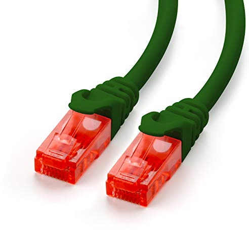 5X CAT.6 Ethernet Patchkabel (RJ45) | 1 m | grün | LAN-Kabel | UTP | 10/100/1000 Mbit/s